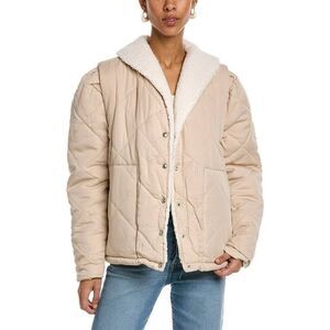 NWOT Blank NYC Women’s Quilted Jacket Sherpa, XS, Beige #444